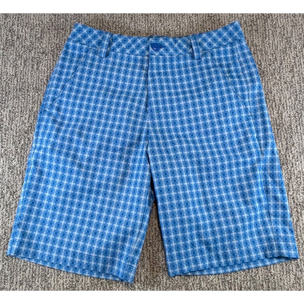 Puma Golf‎ Shorts Mens 30 Blue Plaid Checkered Sportlifestyle 568309